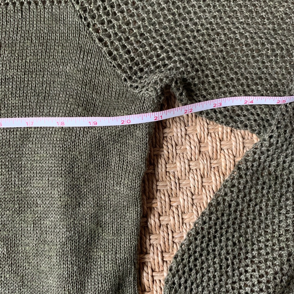 Banana Republic Olive Green Open Knit Sweater XL - Picture 5 of 6